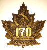 170th Battalion (Mississauga Horse) Cap Badge